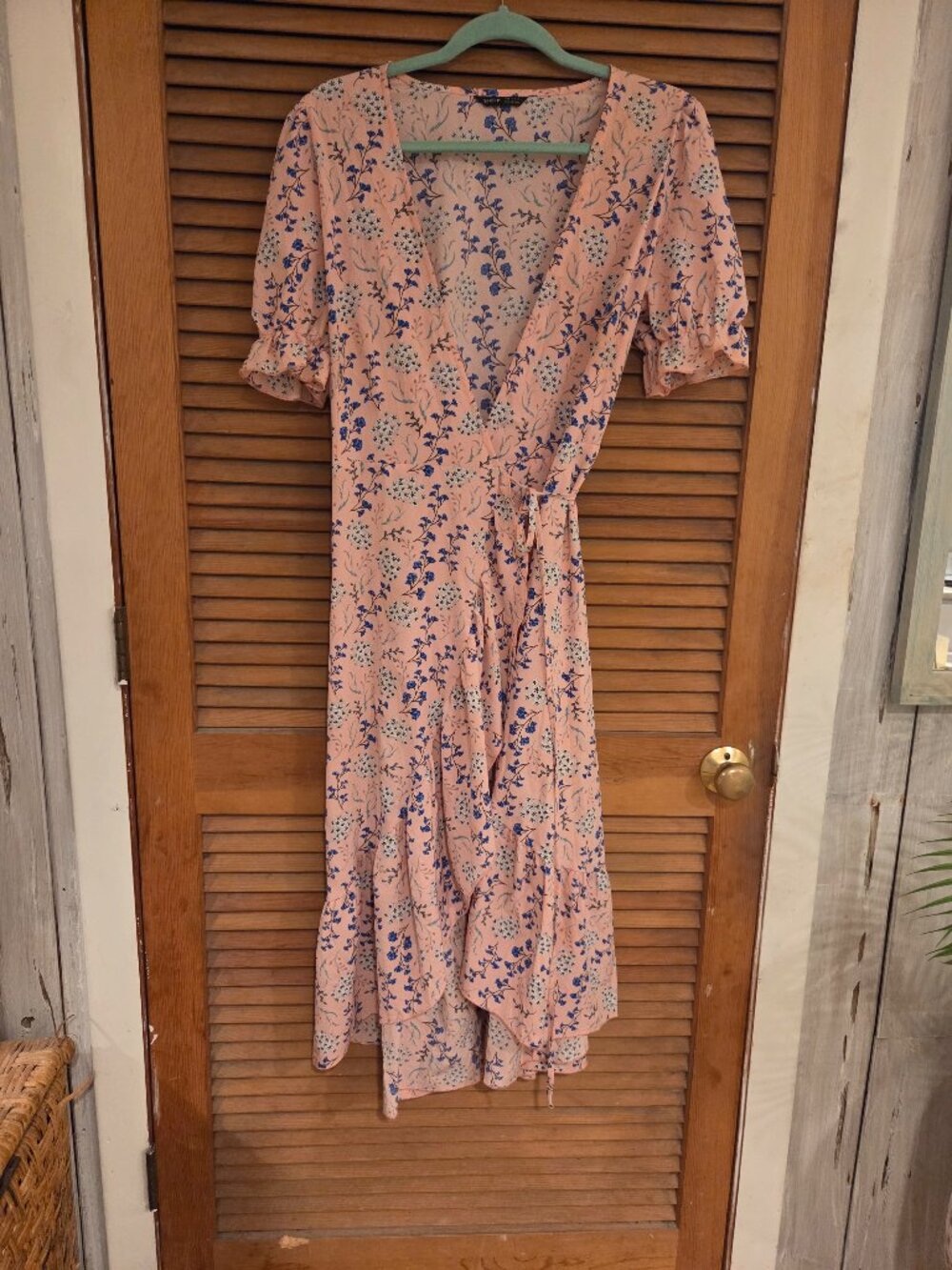 Pink wrap dress
